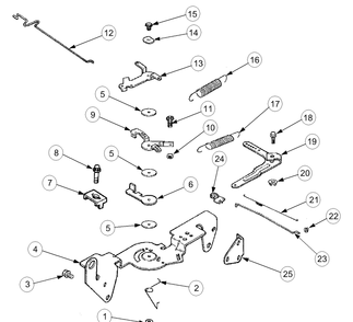 Engine Controls (Kh-62588) Diagram and Parts List for 2518-44 13A208L100-13B288L100 Cub Cadet Lawn Tractor